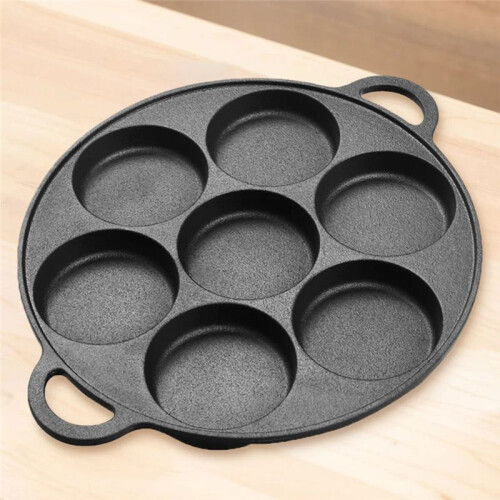 7 Hole Egg Pancake Steak Pan Cast Iron Non-Stick Kitchen Cooking Ham Pan Breakfast Maker Cookware Omelet Pancake 2