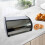LOVIVER Metal Bread Bin with Roll Lid White 8