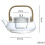 Borosilicate Glass Teapot with Strainer 800ml 8