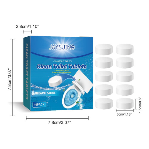 Toilet Cleaning Tablets Bleached Blue 10 Capsules 2