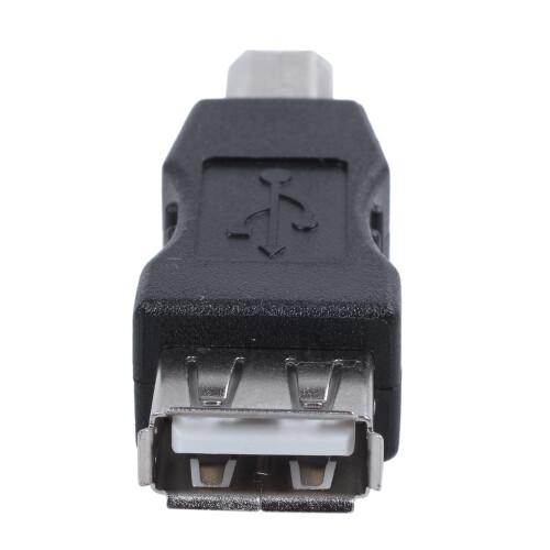 USB Printer Adapter Type A Female to Type B Male Black 2