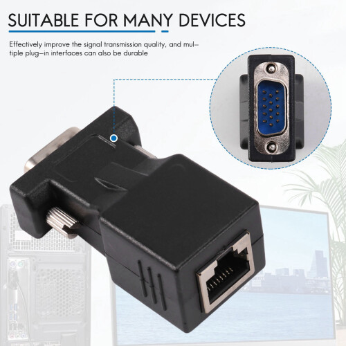 VGA extender adapter for CAT5 CAT6 LAN cable 1