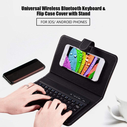 Bluetooth Keyboard Portable Foldable Black for 6-9.5cm 2