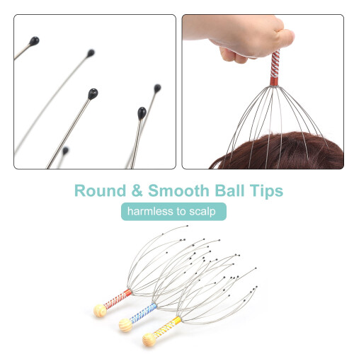 Head Massager Scalp Scratcher 3pcs Random Color 2