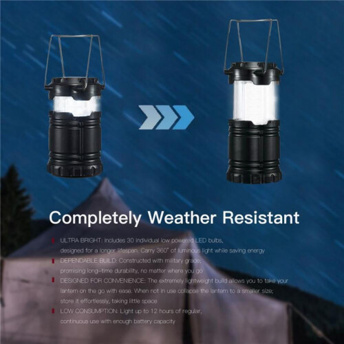 LED Solar Rechargeable Camping Light 1 Pack 2