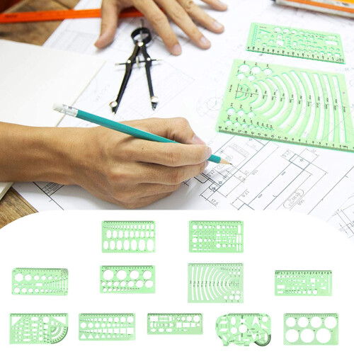 Geometric Drawing Stencils L and T Shapes 12 pcs 1