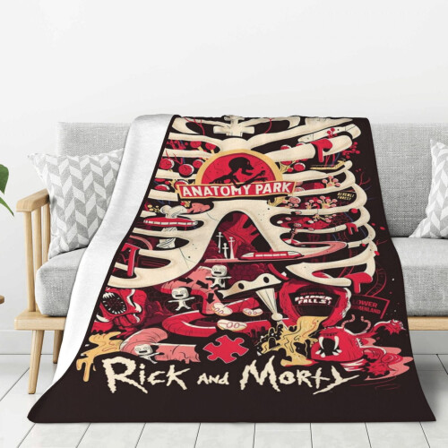Rick and Morty plush throw blanket 40" x 30" 2