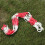 Basketball net bag white red lattice mesh portable 8