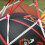 Basketball net bag white red lattice mesh portable 7