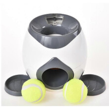 (Dark gray with two balls) Dog Pet Automatic Ball Launcher With 2 Balls Durable Ball Throwing Machine For Small Medium Dog