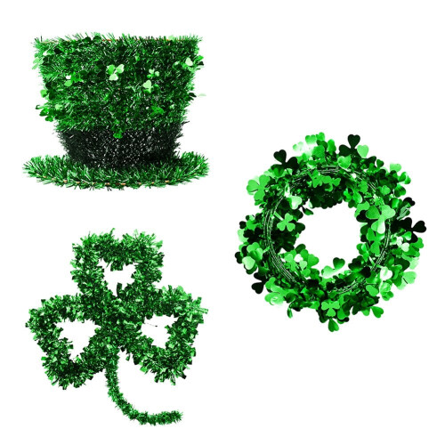 Shamrock Wreath Wire Garland St. Patrick's Day Decor 1