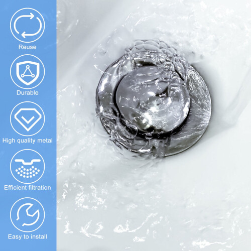 Bathtub Drain Stopper Universal Pop-Up Plug 1.46-1.81 in 1