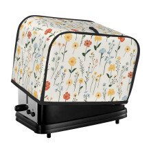 Floral Toaster Cover 2-Slice Polyester Dust and Fingerprint