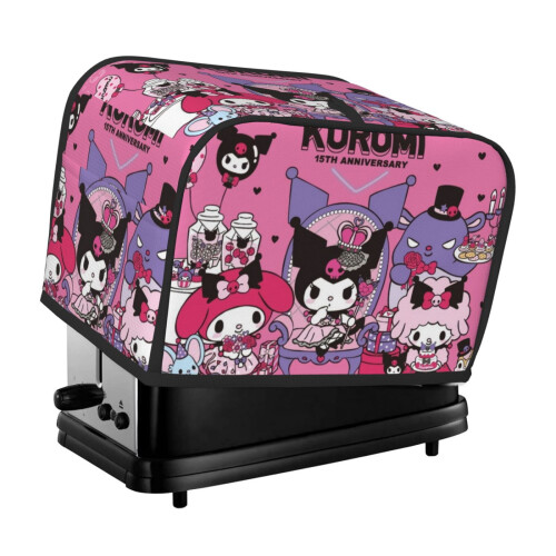 Kuromi toaster cover 2-slice polyester dust and fingerprint