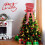 Christmas tree topper hat with bow red white striped 1 piece 3