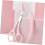 Eyebrow Scissors Stainless Steel Arc Shape Pink 3 Sets 2