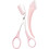 Eyebrow Scissors Stainless Steel Arc Shape Pink 3 Sets 3