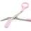 Eyebrow Trimmer Stainless Steel with Pink Plastic Handle 3