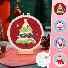 Christmas Tree Ornaments DIY Embroidery Kit Fabric Craft