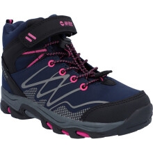 (, ) Hi-Tec Blackout Mid Polyester Girl's Navy/Magenta Hiking Boots