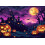 Halloween background horror moonlit cemetery 1 piece 1