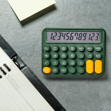 Black Tech Desktop Calculator 12-Digit Ultra-Thin Display