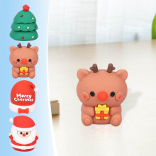 Christmas deer pencil sharpener silicone mini manual 1 piece