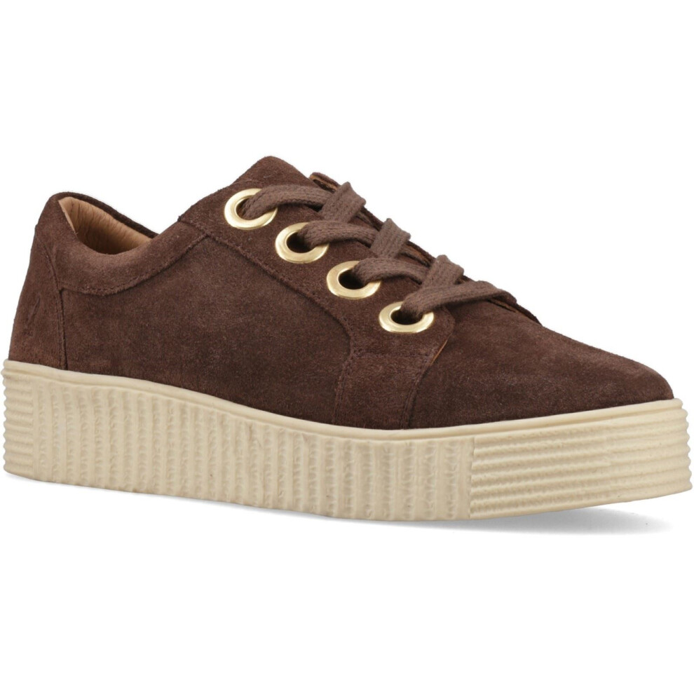 Hush Puppies (, ) Tamsin Suede Suede Women's Chocolate Slim Fit Trainers