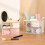 Wall-mounted desk organizer with storage drawers 1
