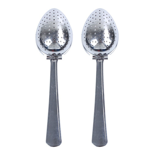 2X Te-infuser i rustfrit stål, si, ske, løse blade, filter, urter, krydderi, NYT!