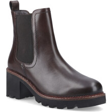 (, ) Hush Puppies Gaia Leather Women's Chocolate Heeled Chelsea Boots