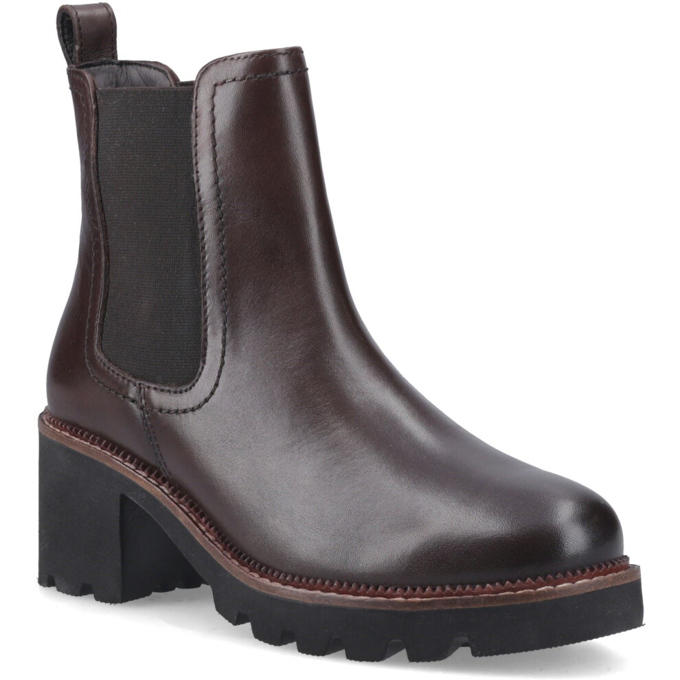 Hush Puppies (, ) Gaia Leather Women's Chocolate Heeled Chelsea Boots