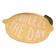 Jacenvly fruit-shaped PVC placemat for pet food, non-slip,