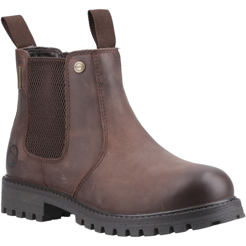 Cotswold (, ) Aston Leather Boy's Brown Flat Chelsea Boots