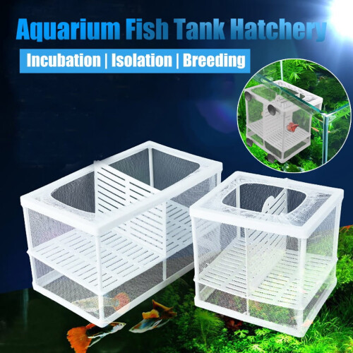 Aquarium fish breeding net hanging mesh container