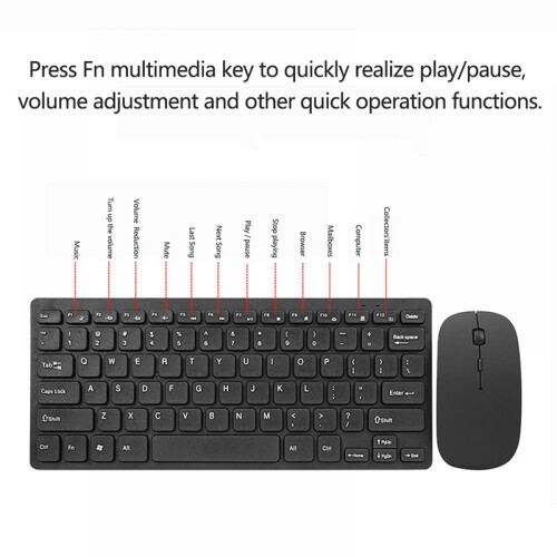 Wireless Keyboard and Mouse Set 2.4G Mini Waterproof for 1