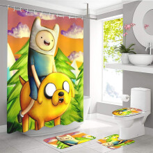 Adventure Time shower curtain set with rug and bath mat 4