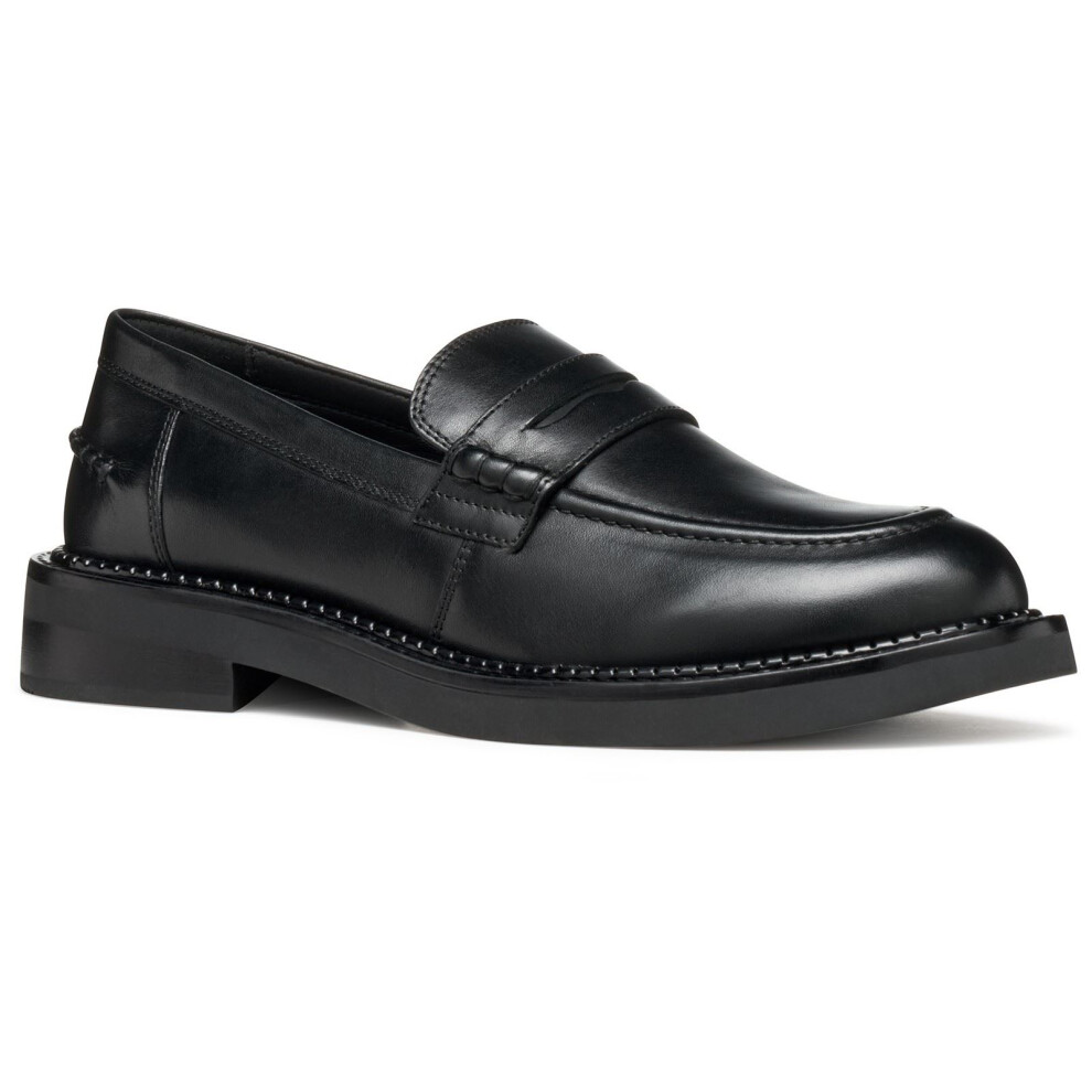 Geox Women's Black D Serilda E Leather Moccasins Shoes - Size 6 - Image 7