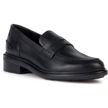 (, ) Geox D Walk Pleasure F Leather Women's Black Moccasins Shoes
