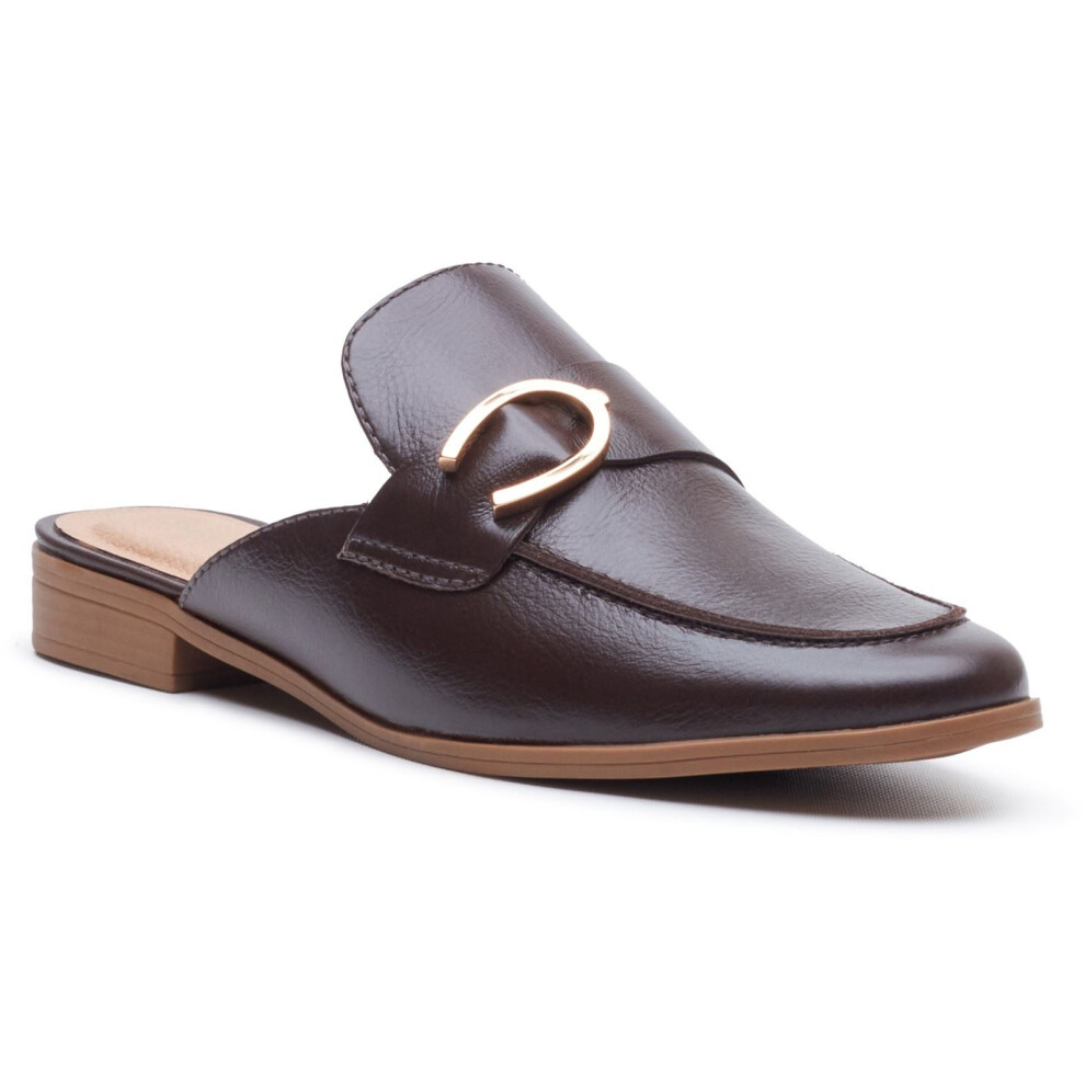 Hush Puppies (, ) Calla Leather Women's Chocolate Mules