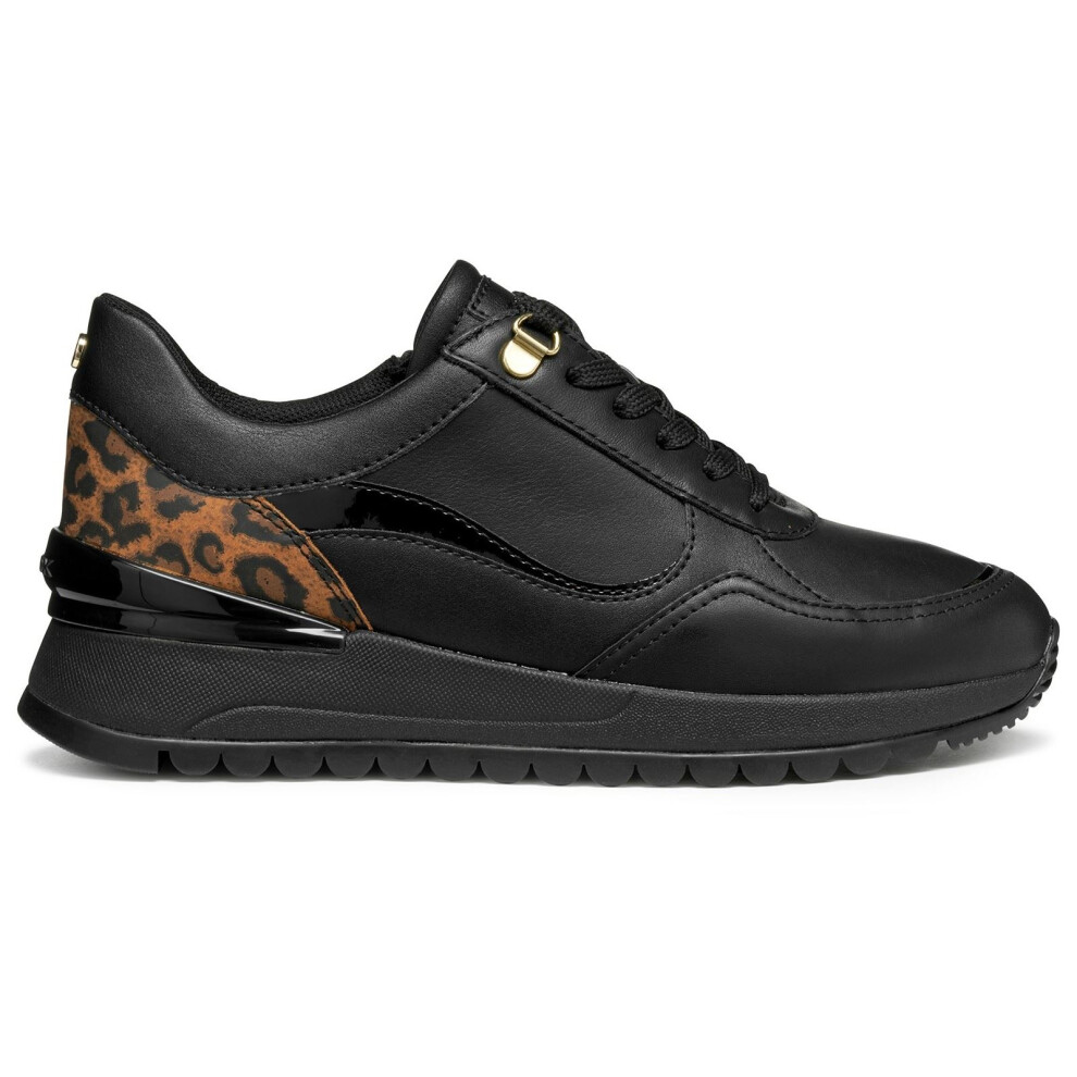 Geox (, ) D Desya A Leather Women's Black Trainers