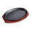 LOVIVER griddle steak fry plate oval nonstick with bamboo 3