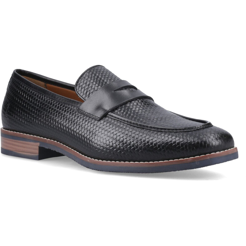 Hush Puppies (, ) Mitchell Leather Men's Black Loafers
