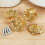 Brass Flower Drawer Knobs with Screws 4 pcs 8