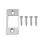 Deadbolt Strike Plate Large Hole Narrow Edge 1 Piece Silver 2