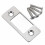 Deadbolt Strike Plate Large Hole Narrow Edge 1 Piece Silver 3