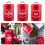 Metal Coffee and Tea Storage Tin 1200ml 3 Pack Red 4