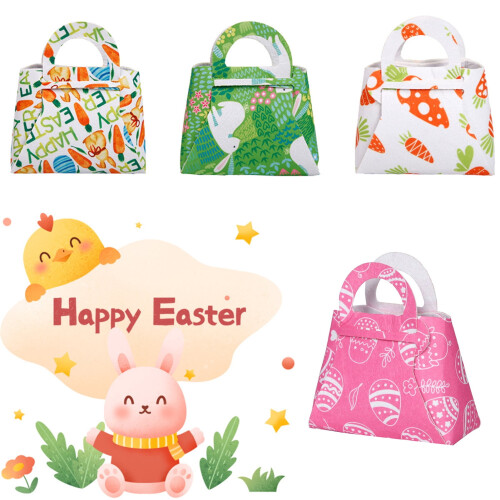 Easter candy bag clear print carrot rabbit pattern 1 set 2