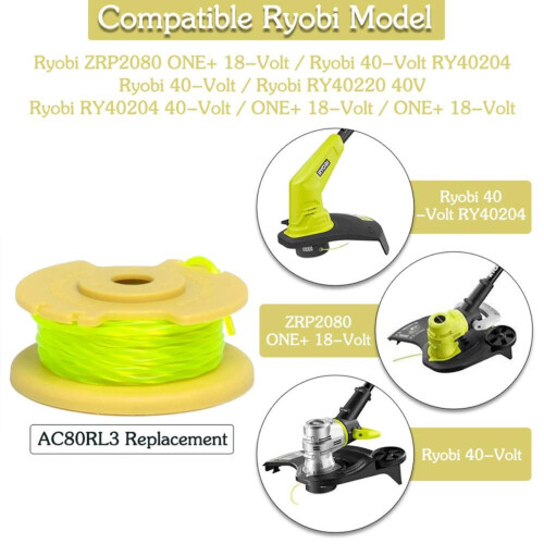 Ryobi AC80RL3 twisted trimmer line spool 0.080 inch 3 pcs 2