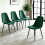 AINPECCA 4PCS Velvet Dining Chairs Breakfast MetalLeg Green 1